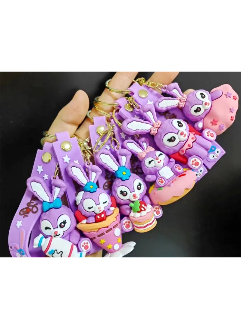 Purple Rabbit Rubber Keychain / Shape 5 - Image 2